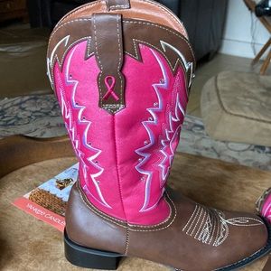 Never worn breast cancer cowboy boots